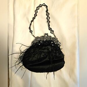 Beaded, Feathered Evening Bag